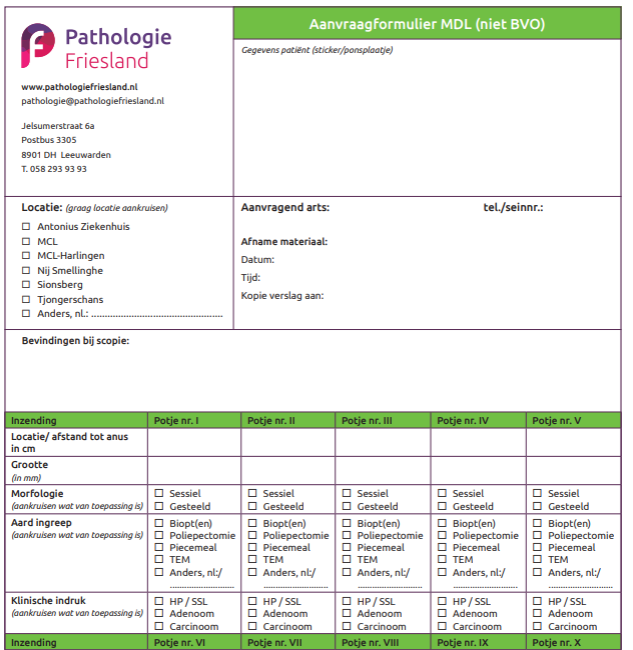 Aanvraagformulier MDL (niet BVO) (1 pakket is 20 stuks, max 10 pakketten/200 formulieren)